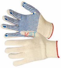 перчатки ХБ с ПВХ 10 класс 4 нити белые