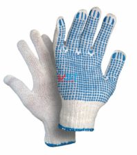 перчатки ХБ с ПВХ 10 класс 5 нитей белые