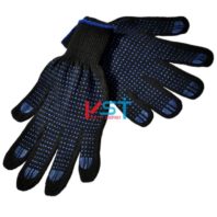 перчатки ХБ с ПВХ 10 класс 6 нитей черные