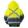 Куртка-бомбер светоотражающая PORTWEST X C565 желтая/зеленая (вид со спины)