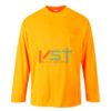 Футболка светоотражающая c длинными рукавами и карманом PORTWEST S579 оранжевая