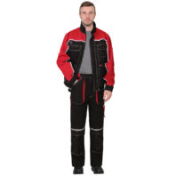 Костюм СИРИУС-АГАТ куртка, брюки черный с малиновым 147241